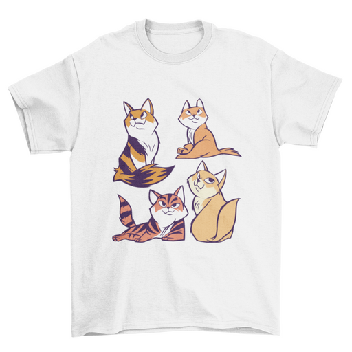 Cat Siblings Cartoon T-shirt