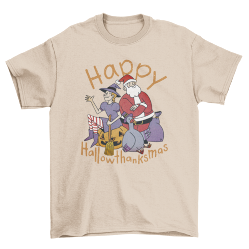 Happy Hallowthanksmas t-shirt