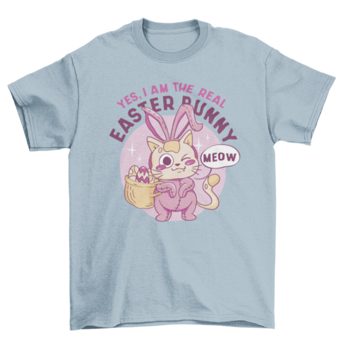 Easter cat dressed as bunny t-shirt